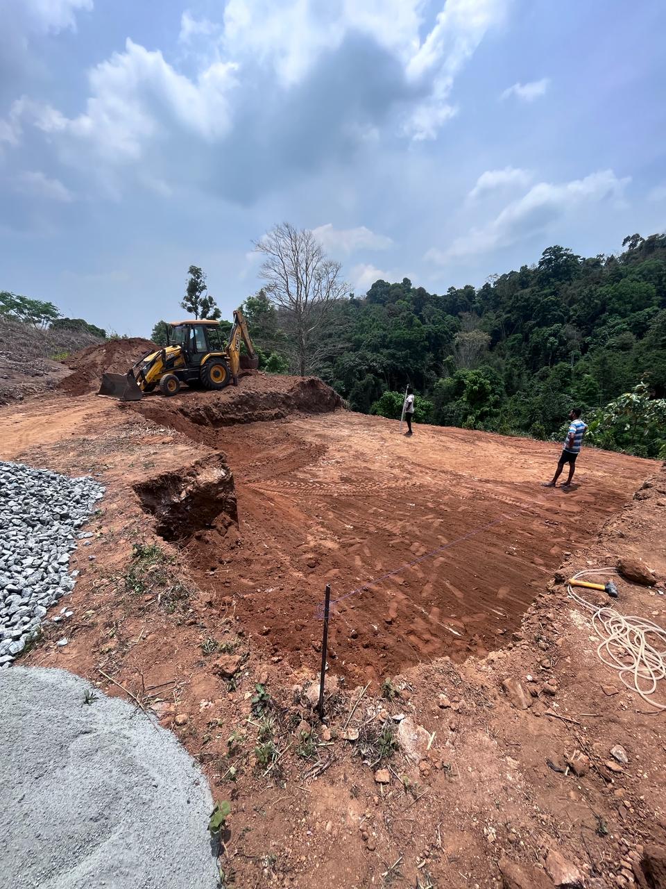 Pool excavation and site preparation